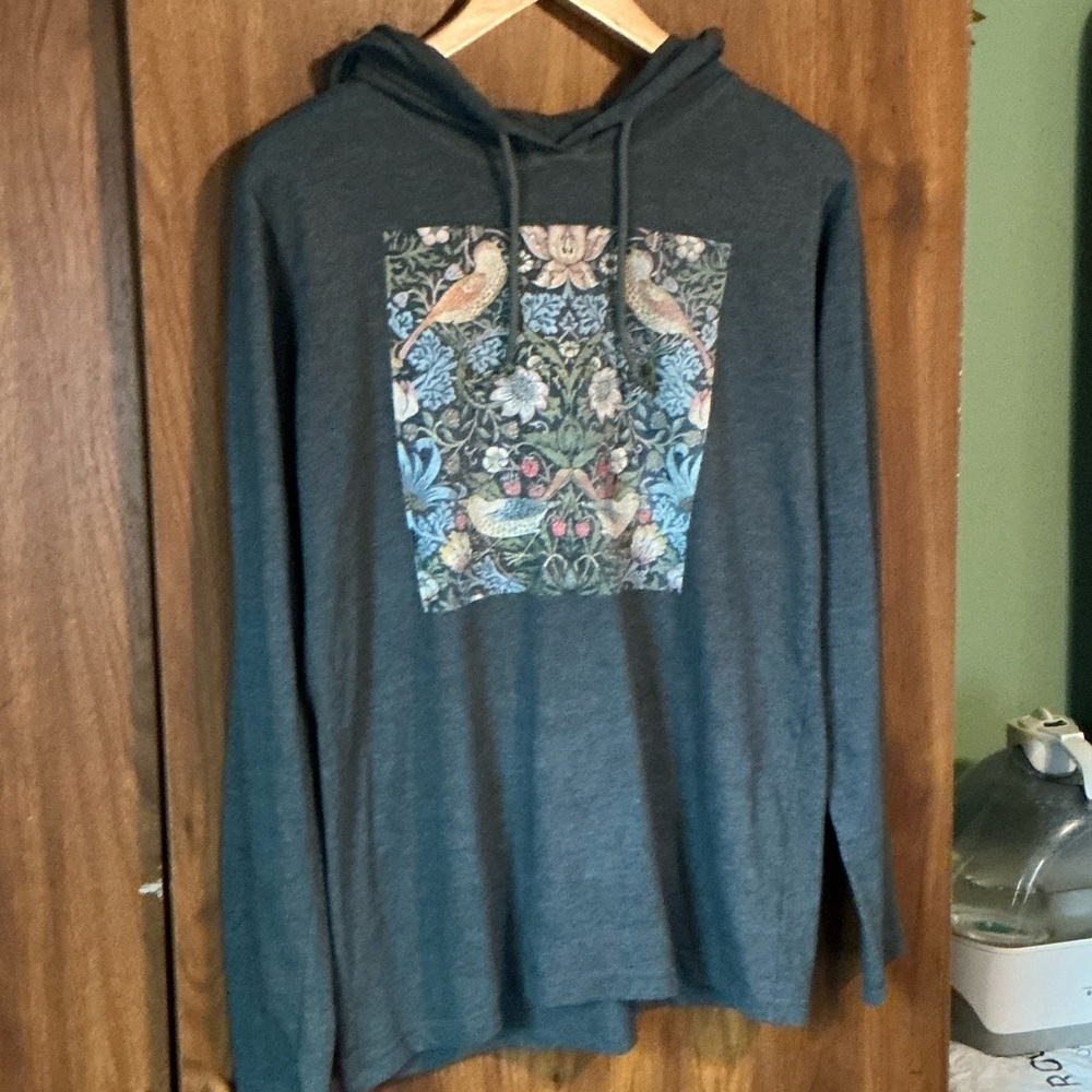 Womens Charcoal Graphic Hoodie